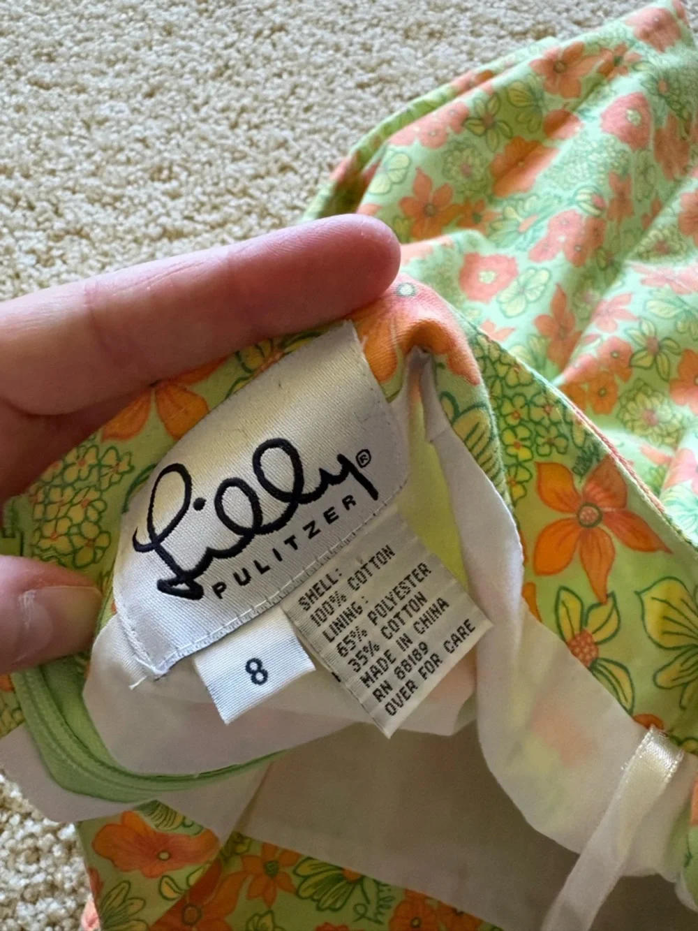 Lilly Pulitzer Scooter Skirt‎ Skort Size 8 Pistachio Green Forget Me Not Floral